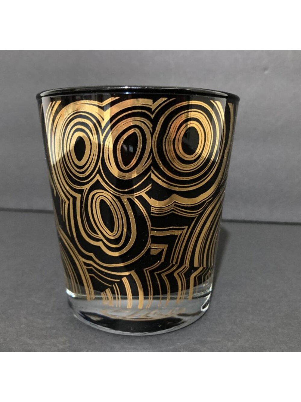 Jonathan Adler Black And Gold Malachite Old Fashioned Glass